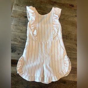 Ginuine Kids by Oshkosh Light Pink and White with Gold Detail 5T ROMPER